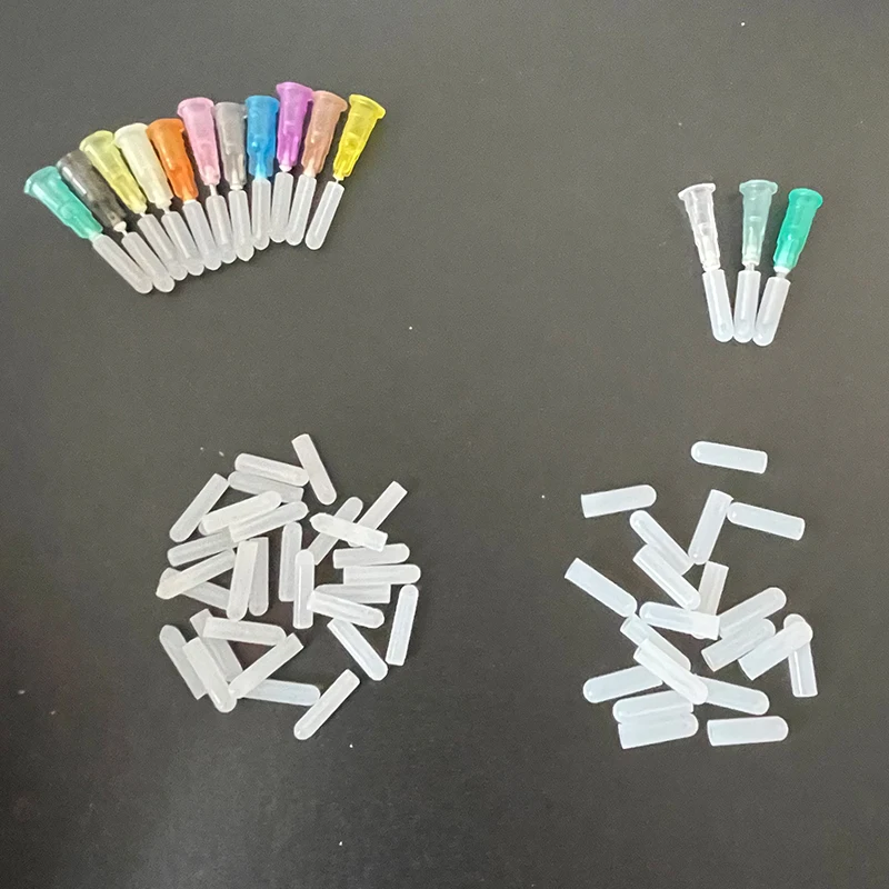 0.4-1.2mm 접착제 디스펜스 주사기 바늘 씰용 특수 실리콘 플러그 헤드는 접착제가 고체화되는 것을 방지합니다.