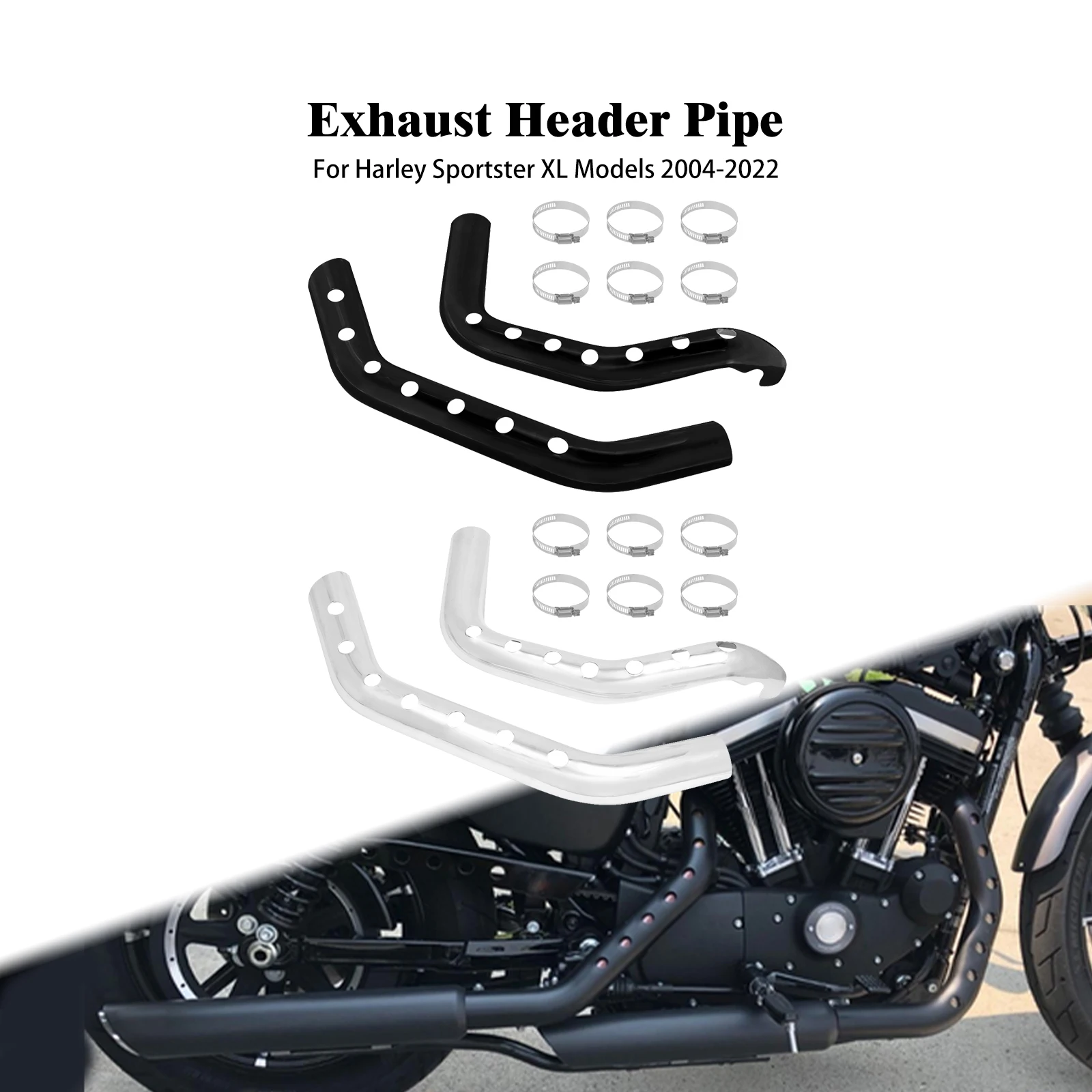 MotorcycleFrontRearExhaustMufflerPipeHeatShieldGuardProtective