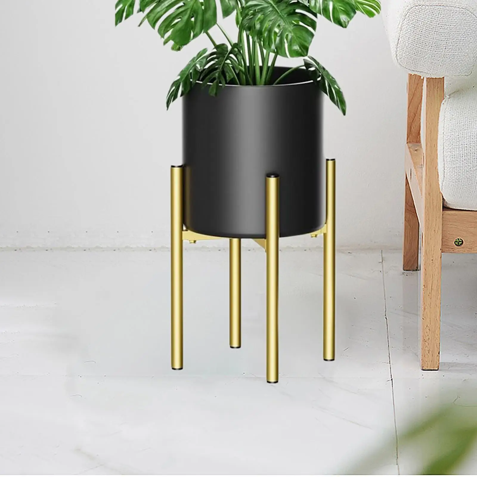Plant Stand Gold Iron Item Stand Heavy Duty Holder Rack for Balcony Living Room Home Fits 7 to 12 inch Pots Different Sized Pots plant stand
