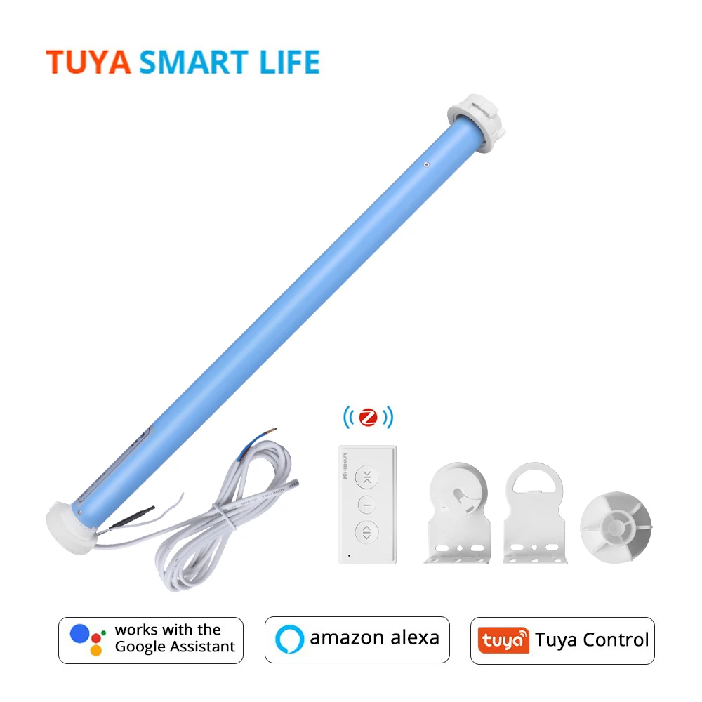 Tuya Zigbee Smart Roller Shutter Motor Tubo Elétrico Cortina Shade Engine Smart Life App Alexa Google Home Control 37 mm 38 mm