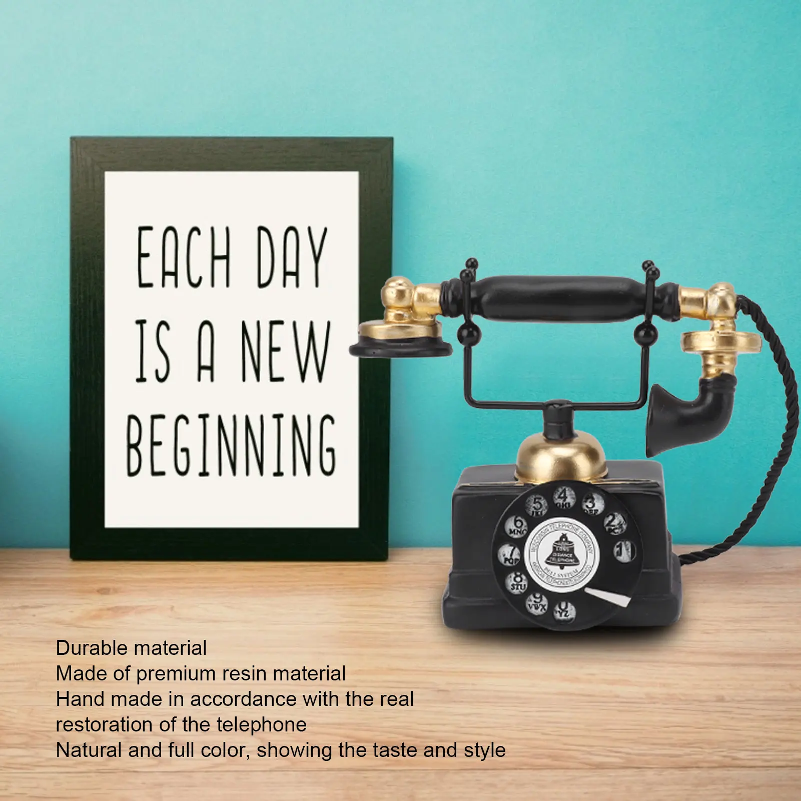 【New】Large Retro Decorative Phone Model Resin Vintage Rotary Telephone Decor Statue Decoration for Cafe Bar Window Decor