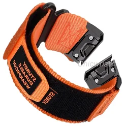 Premium Sports Nylon Loop Band - Durable & Adjustable Strap for Fenix 6-Pro (Orange)