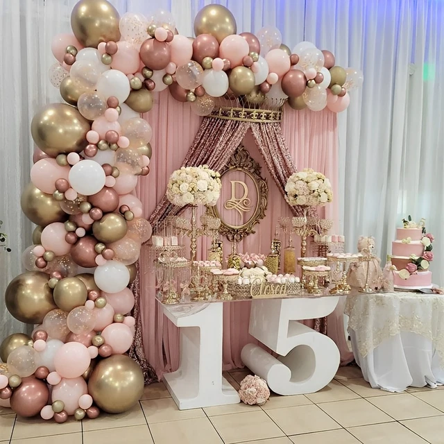 137 pz/set palloncini in metallo oro rosa Kit arco ghirlanda palloncini  coriandoli compleanno Baby Shower