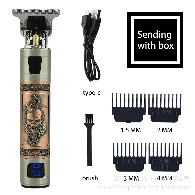 T9 머리 깎기 전문 전기 면도기 남자 머리 깎기 USB 충전식 머리 트리머 남자 오일 머리 수염 면도기