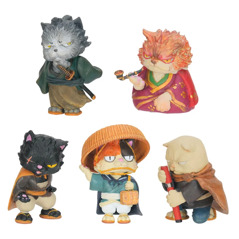 Original QUALIA Kawaii Gashapon Capsule Toy Samurai Cat Ronin