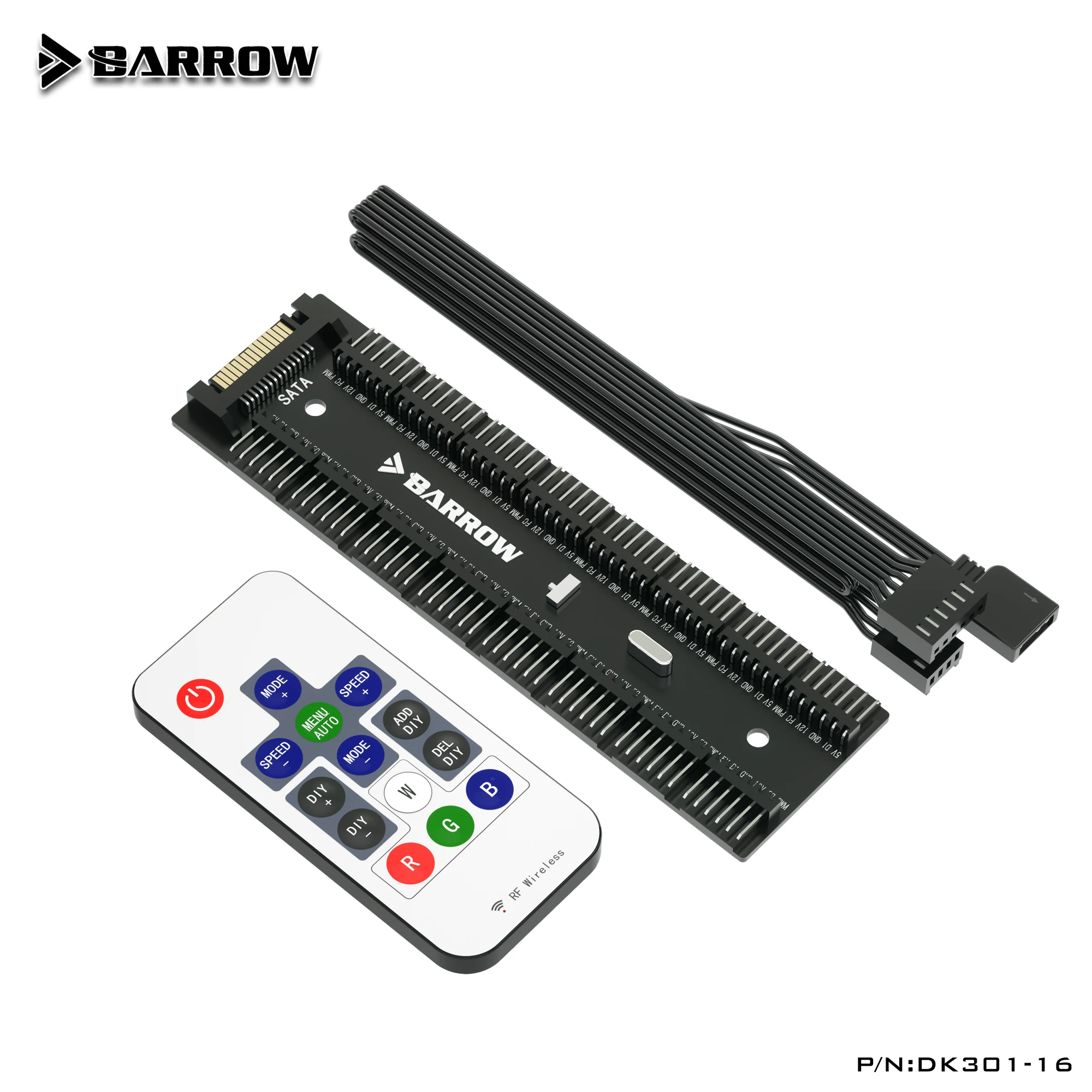 

Barrow DK301-16, 16-полосные контроллеры, полнофункциональный контроллер LRC2.0 5V RGB, может синхронизировать материнскую плату 5V RGB