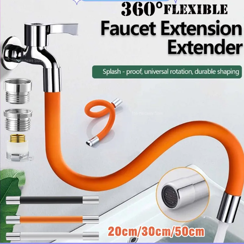 UniversalInterfaceKitchenFaucetExtenderHose360RotatingBending