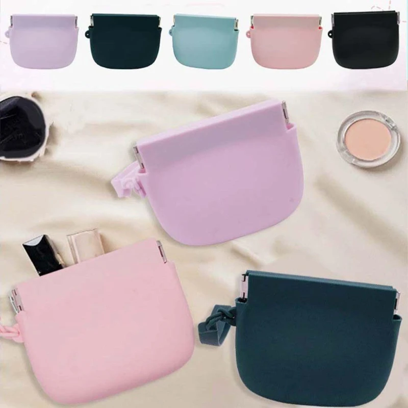 

Силиконовый Квадратный кошелек карамельных цветов для монет, сумка для хранения наушников, Женская портативная косметичка для губной помады, Маленькая женская косметичка для студентов