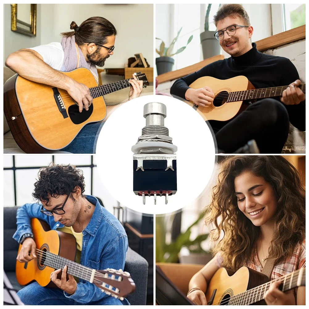 5pcs Guitar Effect Pedal 3PDT Footswitch 9 Pins Latching Stomp Push Button Footswitch Guitar Effect Pedal Push Button Footswitch