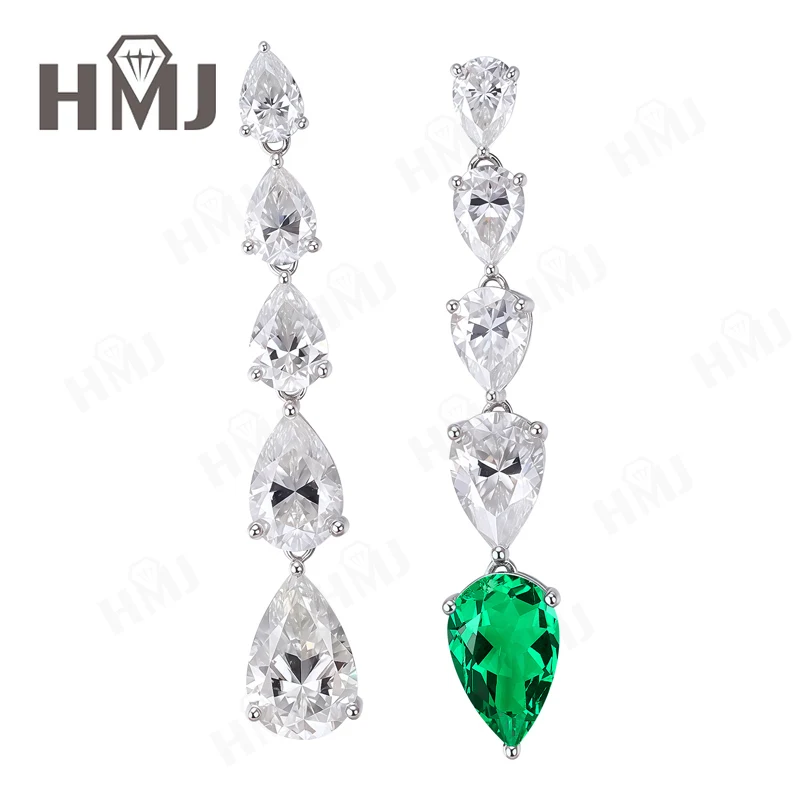 D Weiß Grün Blau Rot Moissanit Lab Grown Columbia Smaragd Saphir Rubin Ohrringe Zuchtedelstein Feiner Schmuck Geschenk für Frauen – Detail 18