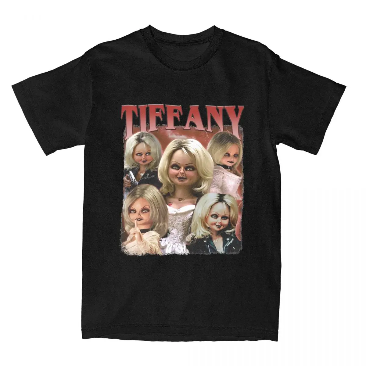 Chucky Movie Tiffany Fanart T-Shirt Uomo Film Horror Maglietta Vintage In Puro Cotone O Collo Magliette A Maniche Corte Vestiti Stampati