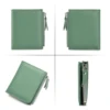 Women Genuine Leather Slim Short Wallet RFID Blocking Bi-Fold Wallet Credit Card Holder money clip wallet Zipper Coin pocket 5