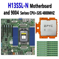 H13SSL-N Motherboard And EPYC 9474F 9454P 9454 9374F 9354P 9354 9334 9274F 9254 9224 9174F CPU +  DDR5 32GB 4800MHZ RAM