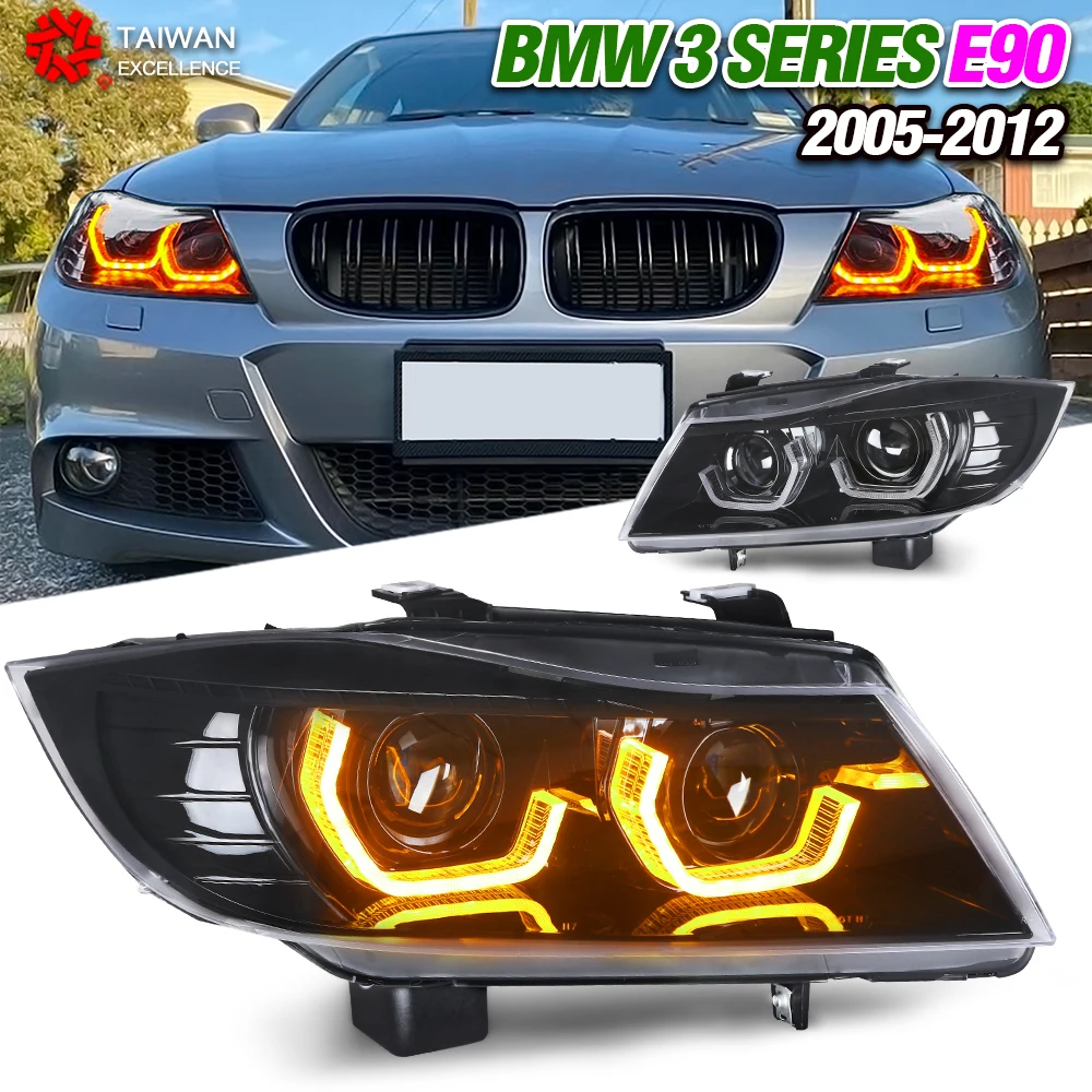 For BMW E90 3 Series 20052012 Headlight Assembly Upgrade Dynamic Signal Lamp 2 PCS E90 LED