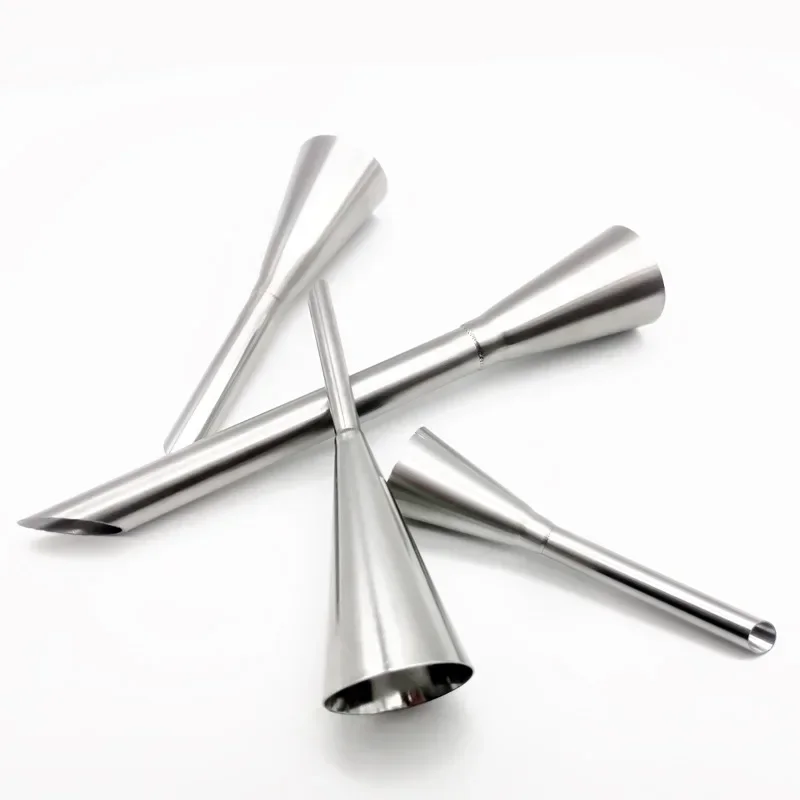1-4pcs Cream Icing Piping Nozzles Stainless Steel Eclair Puff Nozzles Cupcake Filling Tubes Pastry Injector Syringe Piping Tips cake decorating tip set cake icing nozzles baking nozzle set cake decorating nozzle set