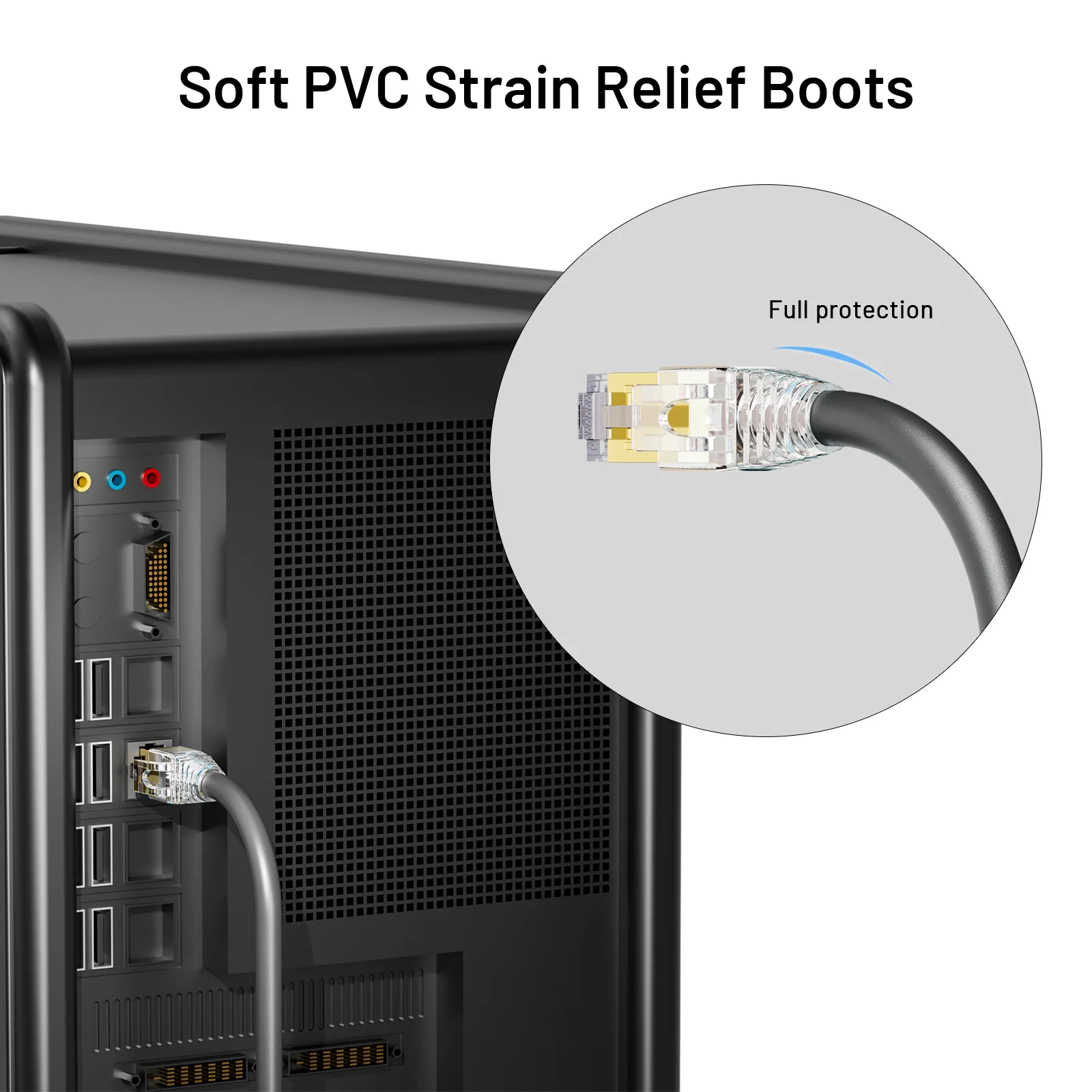Natalink 100pcs RJ45 CAT7/CAT6a Ethernet Network Cable Strain Relief Boots Cable Connector Plug Cover Mixed Color Soft Plastic