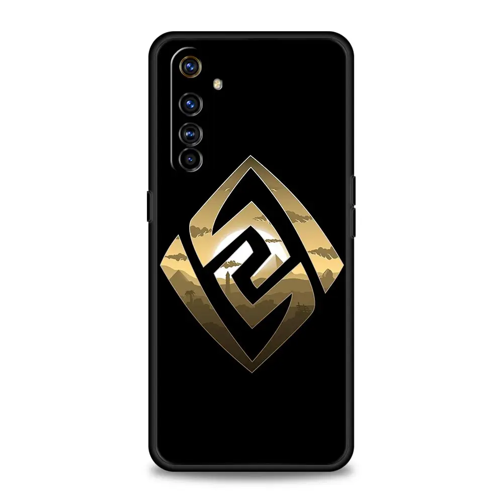 Genshin Impact Logo Luxury Black Silicone Phone Case