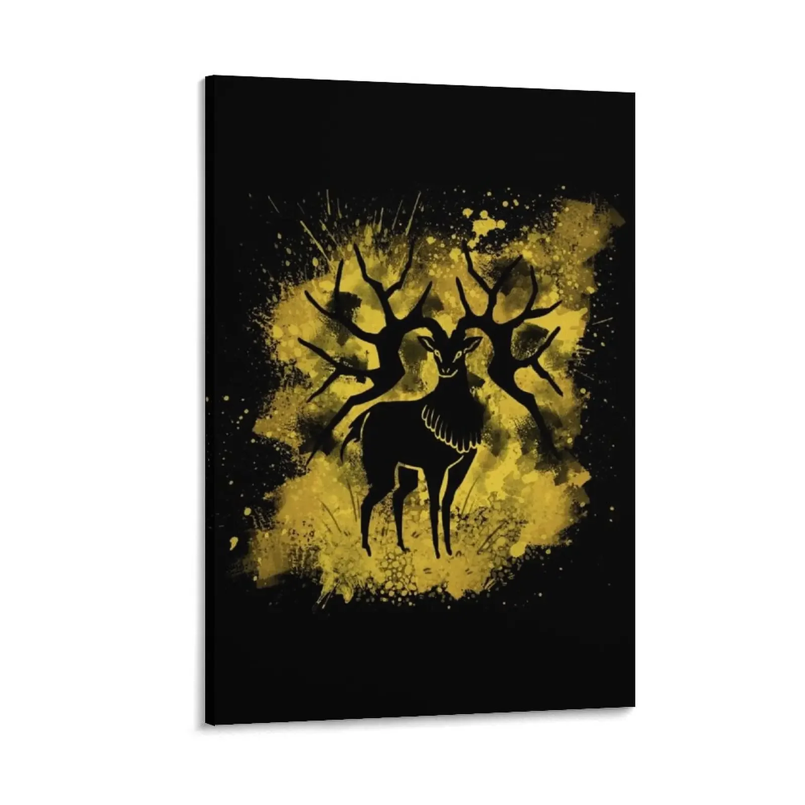 

Golden Deer Splatter Canvas Painting Bedroom deco posters for room