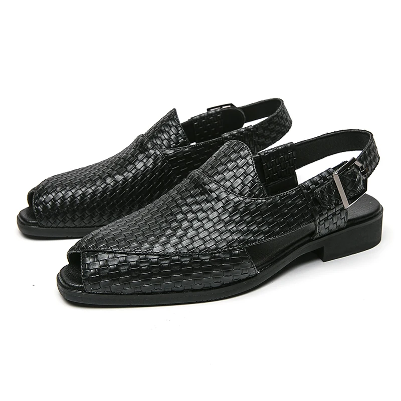 

New British Style Sandals Men Summer Business Sandals For Men Good Quality Casual Wedding Shoes Sandals Men Yuppie Dress Shoes