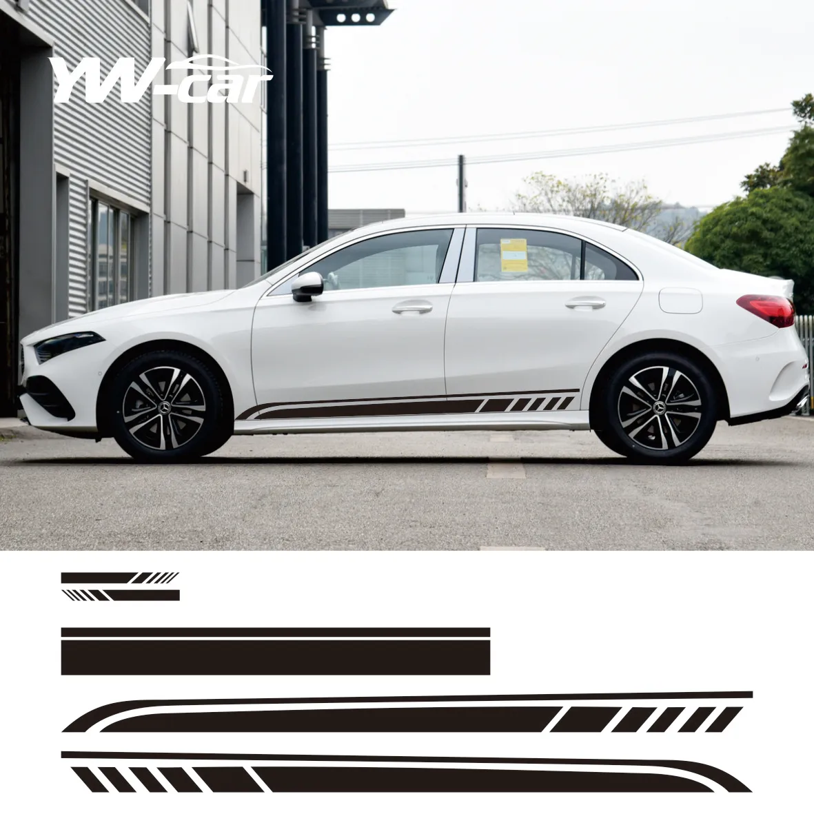 

Edition 1 Car Style Side Stripe Hood Bonnet Decal Sport Racing Sticker for Mercedes Benz W176 A Class A45 AMG A200 A180