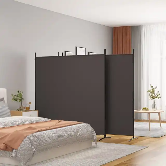 Cloison De Séparation Pliable 3 Panneaux - Tissu Polyester, 228x184 Cm - Blanc, Pour Bureau, Chambre Ou Salon