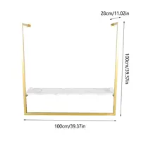 Commercial Wall Mounted Clothing Store Metal Gold Clothes Display Stand Boutique 2