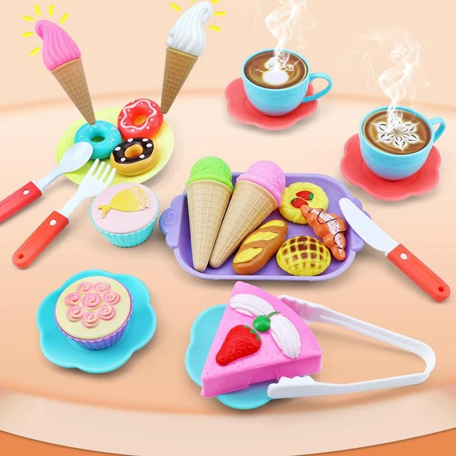 Jogo educativo para crianças encontra duas fotos iguais, lanche, sorvete