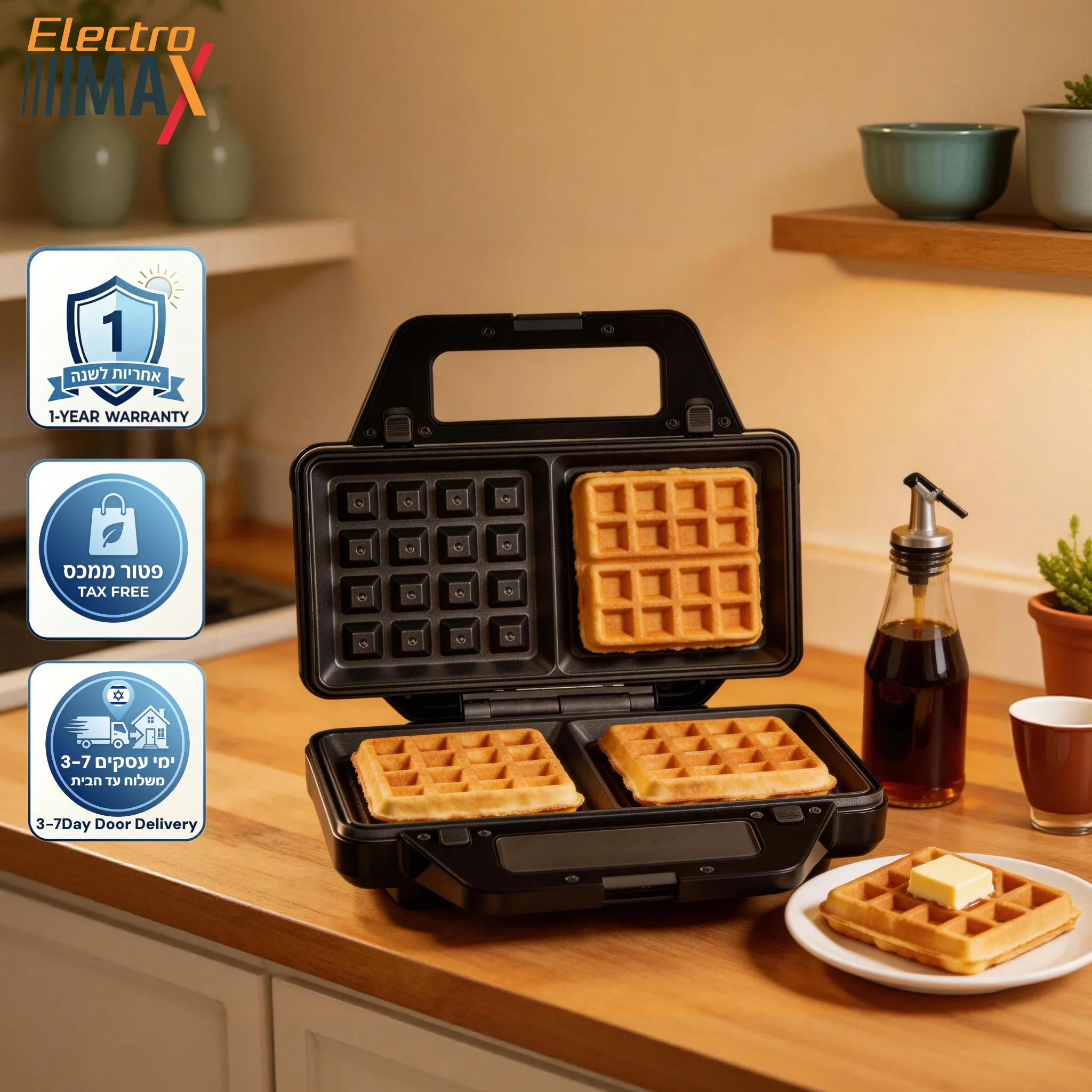 Electro Max 1000W 3-in-1 Sandwichmaker mit Abnehmbaren Antihaftplatten, Waffeleisen, Panini-Presse, Kontaktgrill, Frühstücksbäcker - AliExpress 6