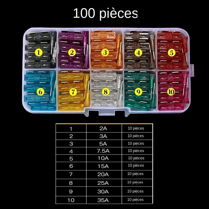 Profile Medium Size Blade Type Car Fuses Kit Circuit Adapters and Fuse Set 100/50Pcs