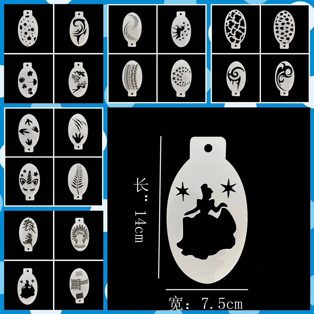 Modèles de pochoirs de peinture de visage d'oeil, outils de maquillage de  bricolage, art corporel, DolDave Nairobi, princesse Orn, fête d'Halloween  et de Noël, garçons et filles - AliExpress