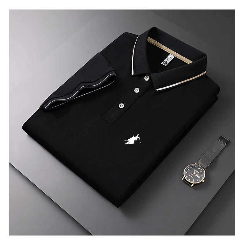 Men's Fashion Casual Polo Shirt 2024 Summer High Quality Collar T-shirt Polo Fashion Top Business Polo Shirt