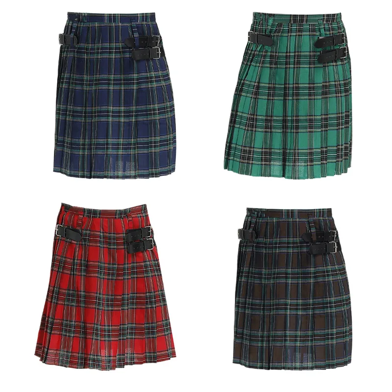 

Men Short Skirt Traditional Highland Tartan Practical Kilt Mens Skirt Vintage Kilt Scotland Gothic Punk Fashion Carnival Clothes