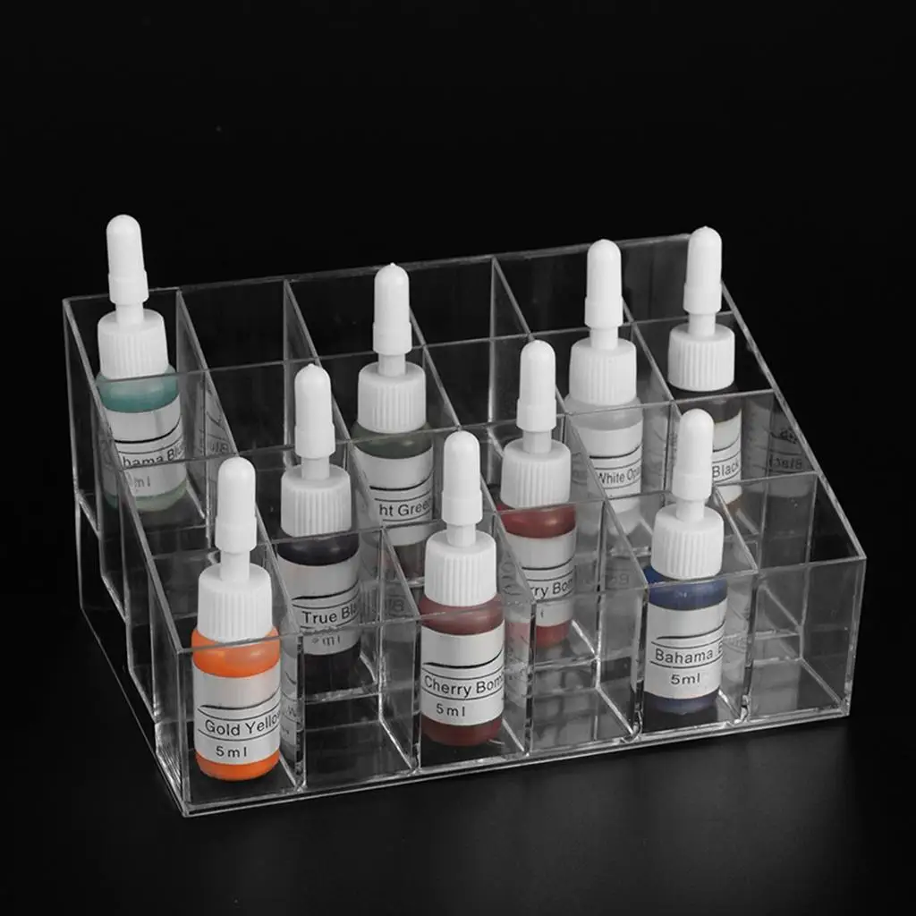 2X Acrylic Desk Lipstick Holder Display Cosmetic Organizer Makeup Case 24 Slots