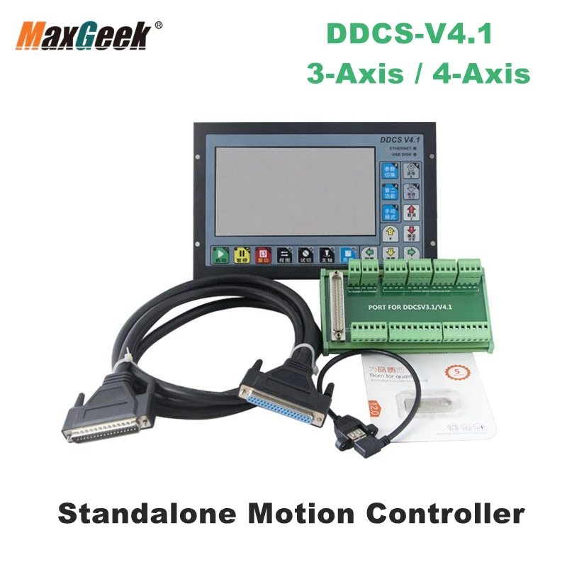 

Maxgeek DDCS-V4.1 4-Axis Standalone Motion Controller Offline Controller Support 3 Axis/4Axis USB CNC Controller Interface