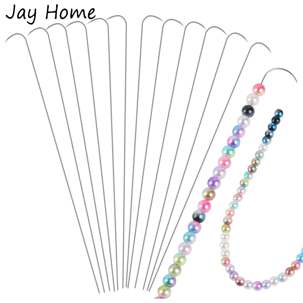 

12PCS Curved Beading Needles Kit Stainless Steel Bead Spinner Needles Tool for Bracelet Necklace Jewelry Crafts DIY Supplies