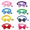 Cat Collar Solid Color Bowknot Puppy Chihuahua Collars with Bell Adjustable Safety Buckle Cats Bow Tie Pets Accessories 2