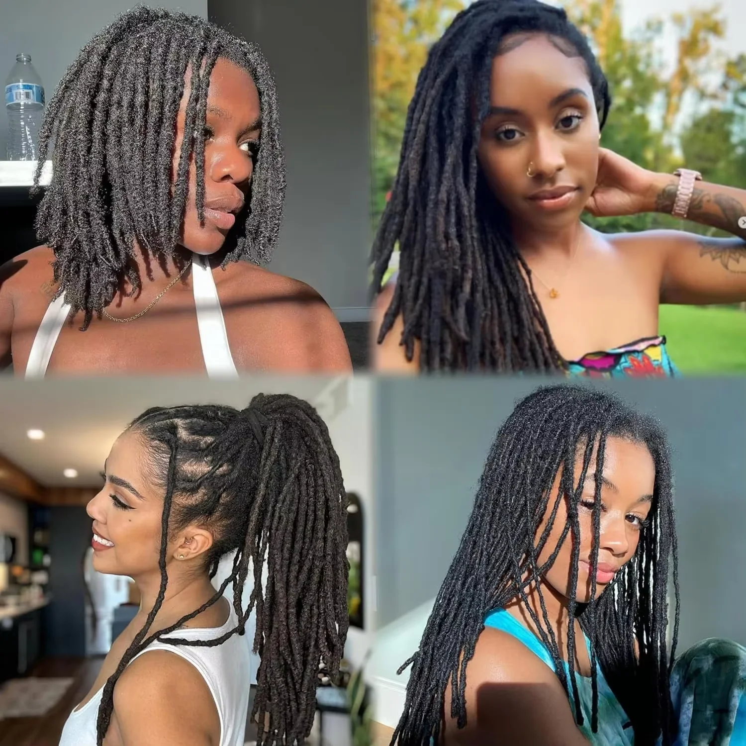 Estensioni Inter Loc in Capelli Umani Veri al 100% da 4-28 Pollici, Larghezza 0,6 cm, Dreadlock Completamente Fatti a Mano, 20 Ciocche per Uomini e Donne - immagine 6