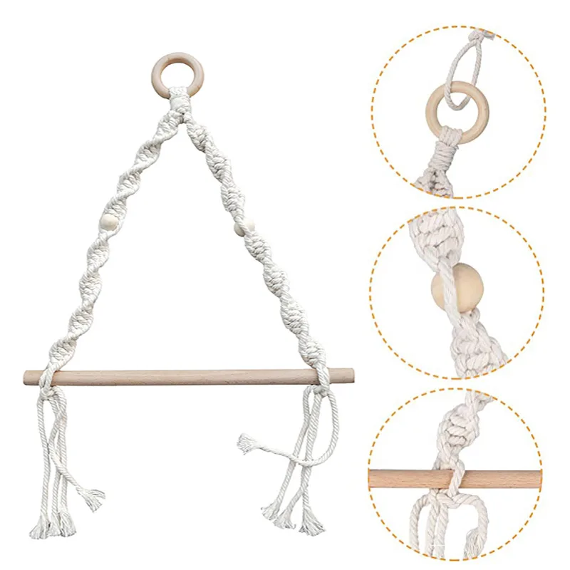 Paper Towel Holder Bohemian Hand-woven Wall-mounted Wooden Bead Roll Paper Rack Towel Rack Homestay Tissue Storage Wall Home Decoration