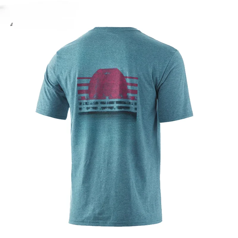 Outdoor Men Short Sleeve T Shirt Fish Apparel UPF50 Sun Protection Wear Breathable Hooded Angling Clothing