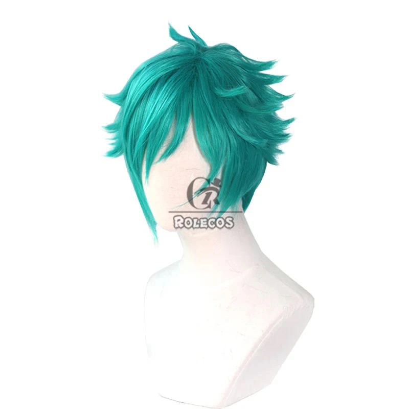 ROLECOS Synthetic Hair Game LOL Heartsteel Aphelios Cosplay Wigs LOL Aphelios Halloween 30cm Short Blue Green Wig Synthetic Hair