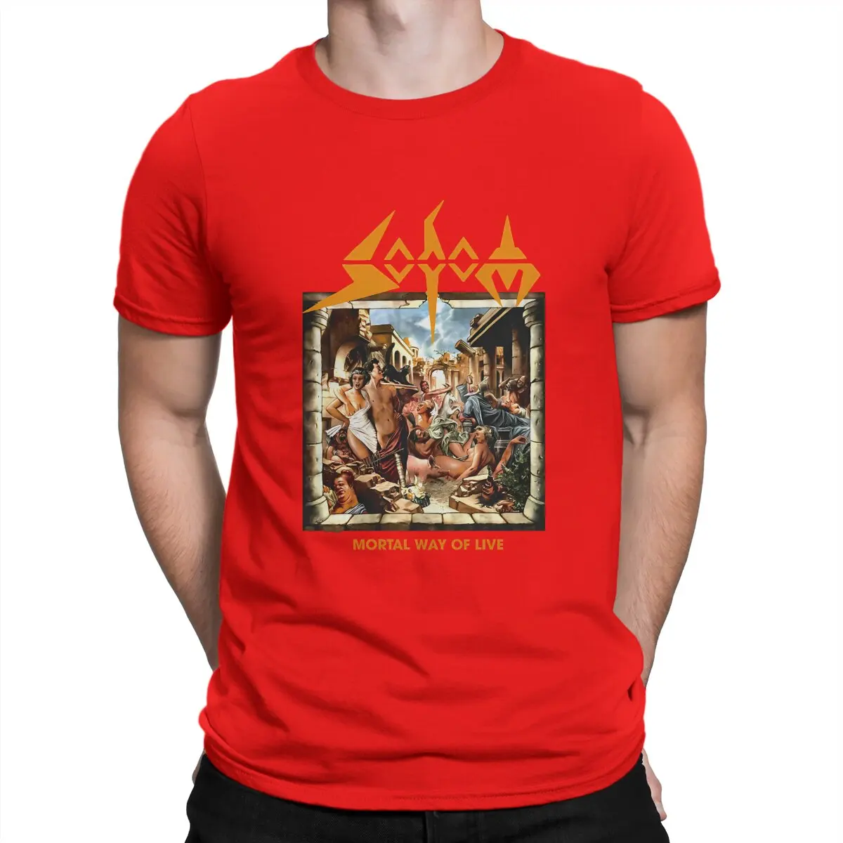 thumbnail image 1 of Camiseta de Sodom Man, Mortal Way of Live, banda de rock, individualidad, sudaderas, nueva tendencia, 1 of 7