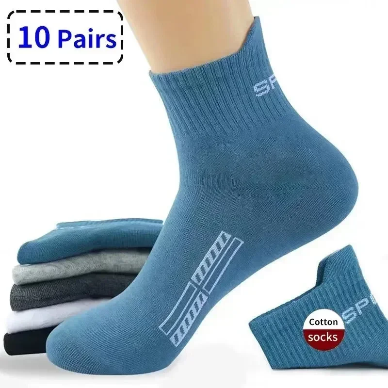 

Sports Sokken 10 High Size38-45 Cotton men Run Socks Large Casual Man Quality gift Breathable Lot