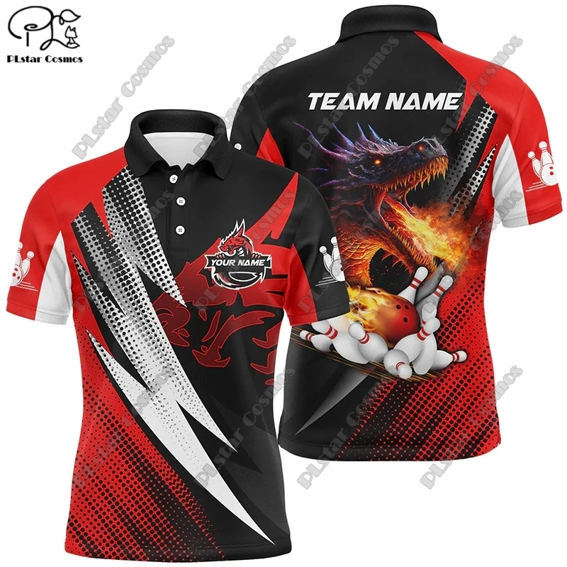 New personalized bowling team shirt 3D printed bowling pattern POLO shirt T-shirt unisex gift casual team  sports series  X-8