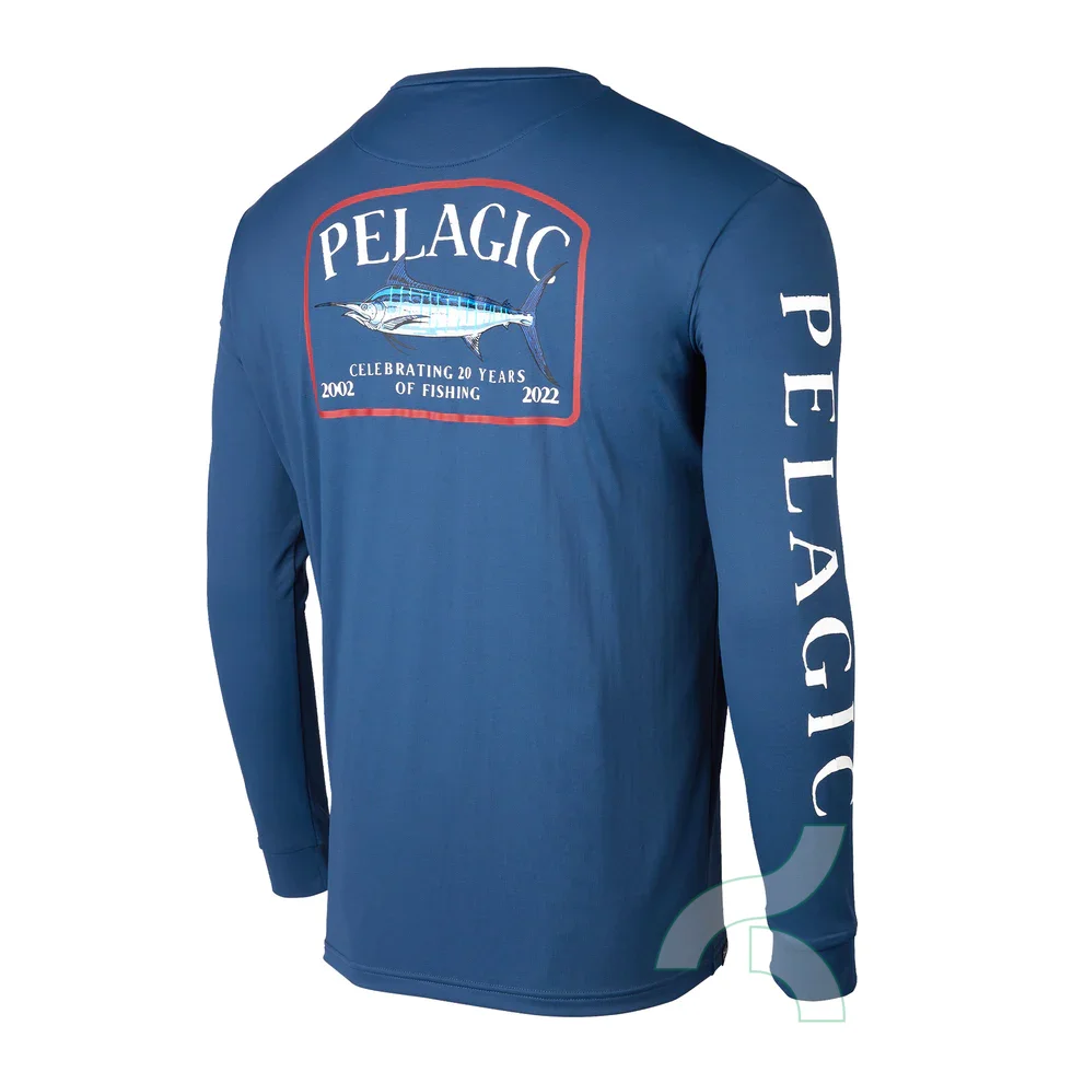 Pelagic Fishing Shirt Men Outdoor Sun Protection Fishing Clothing Summer Long Sleeve T-shirt Anti-UV Fish Apparel UPF 50 Jerseys