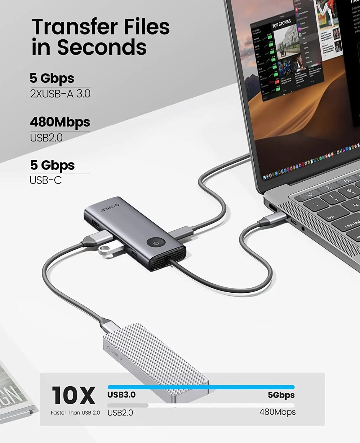 HUB RGB, Compatível com HDMI, DP1.4, Adaptador
