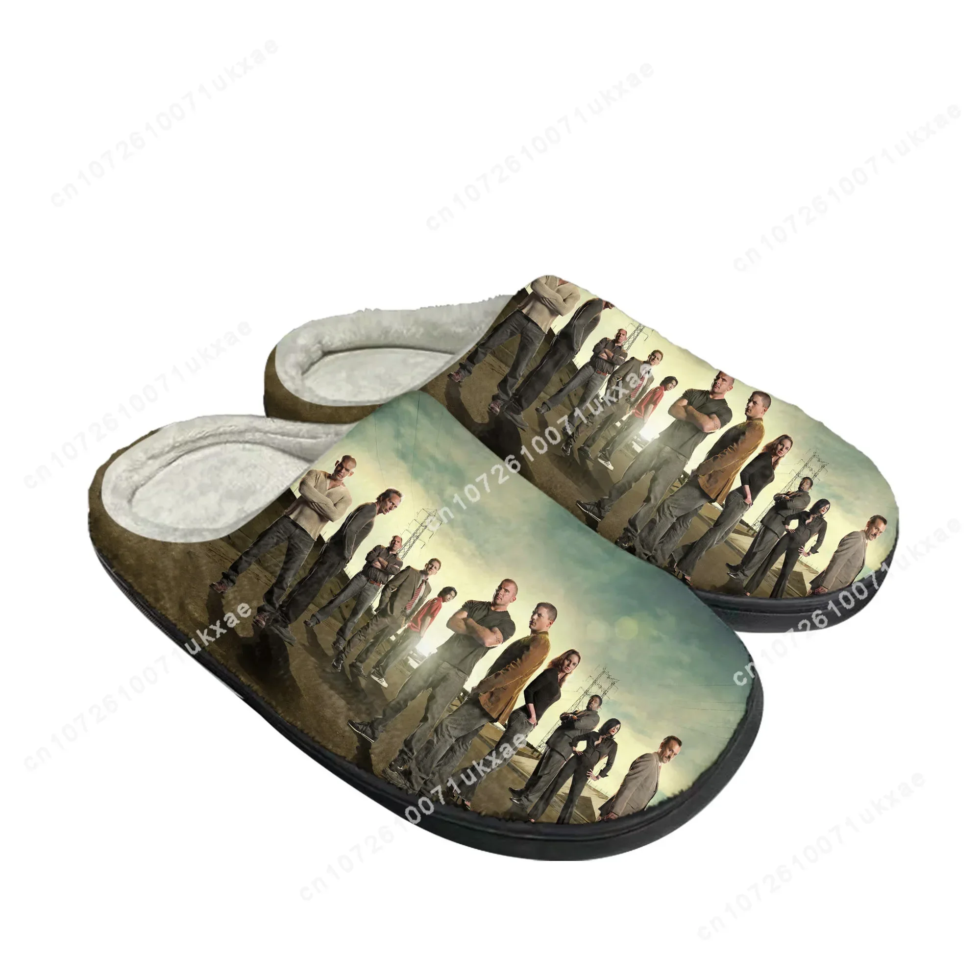 Prison Break Home Cotton Slippers Mens Womens Plush Bedroom Casual Keep Warm Shoes Thermal Indoor Slipper Customized DIY Shoe