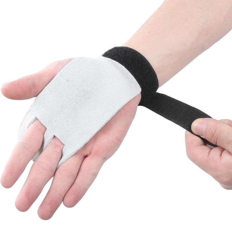 1 Pair Crossfit Gym Hand Grip Leather Gloves for Weightlifting Pull-up