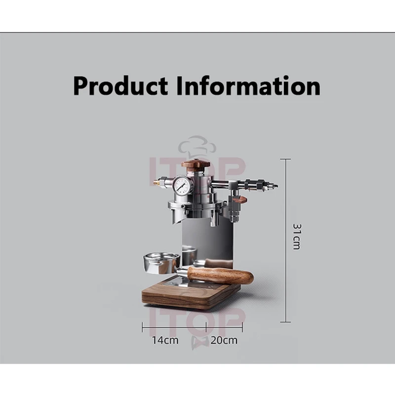 ITOP CM-P Pneumatic Coffee Machine Household Manual Variable Pressure Coffee Maker Espresso Maker with 58mm portafilter