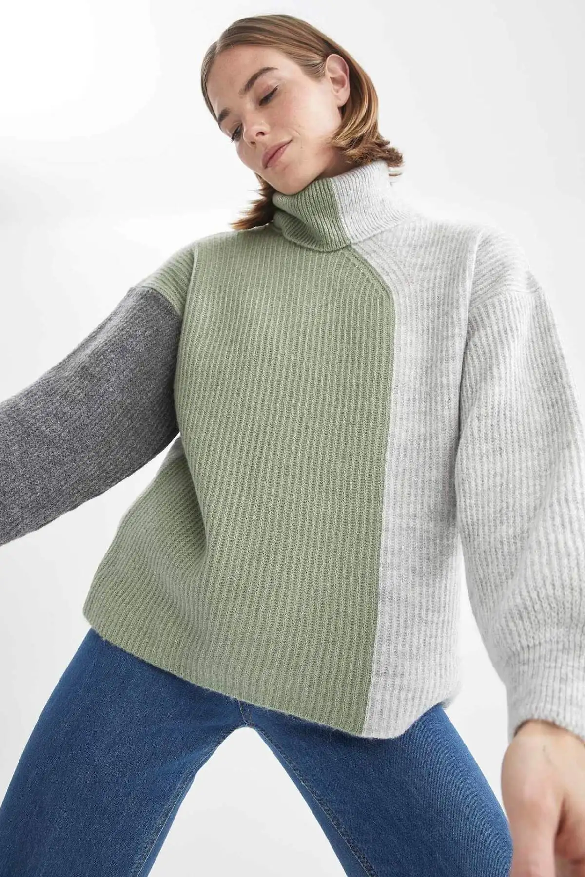 DeFacto Woman 2021 Winter Tricot Oversize Fit Tunic Modest Muslim Fashion Womens Clothing New Season-U8689AZ21CW | Женская одежда