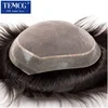 Fine Mono With Soft Pu Toupee Men Wig 100%  Human Hair Breathable Male Hair Prosthesis Capillary Male Wig Exhuast Systems 5